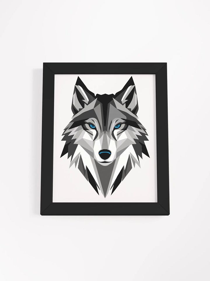 Modern Geometric Wolf Head Framed Poster - Contemporary Wall Art product image (9)
