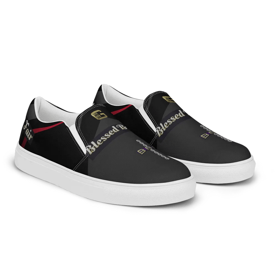 BBG Diamond Cross Black with Red Stripe Men's Slip Ons product image (10)