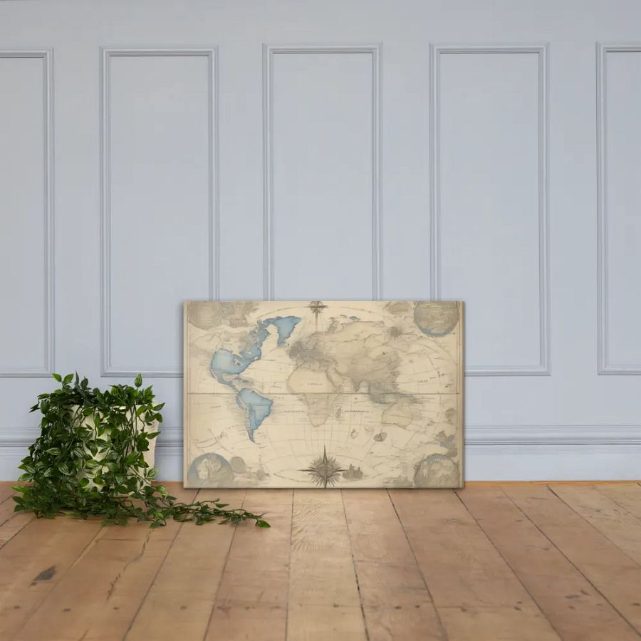 World Map for Wall Art | Earth Impressions Hand-Drawn World Map [24