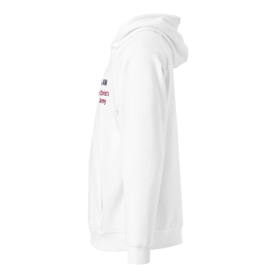 I AM in Christ's Army Unisex Eco Reglan Hoodie Embroidered product image (3)