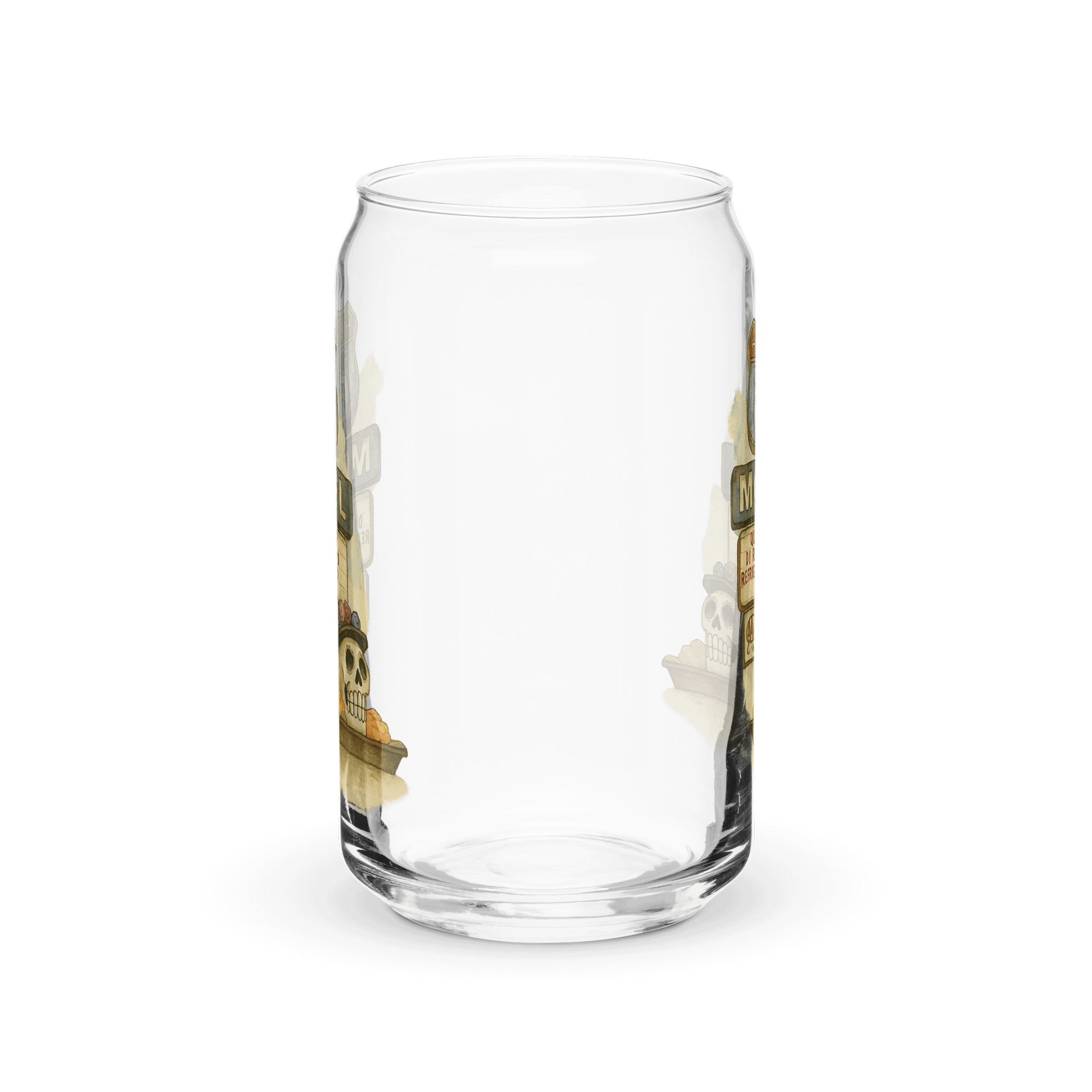 Route 66 Motel Glass – Vintage Skull & Flowers Can-Shaped Pint product image (5)