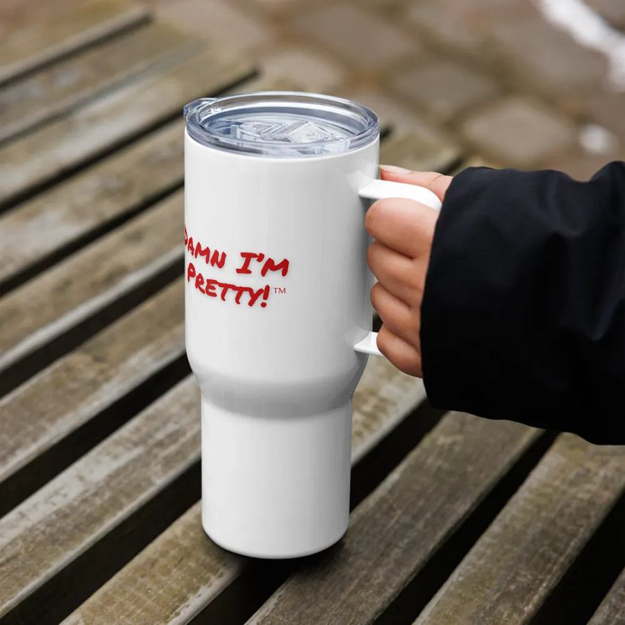 Damn I'm Pretty Travel Mug - Red Lettering product image (7)