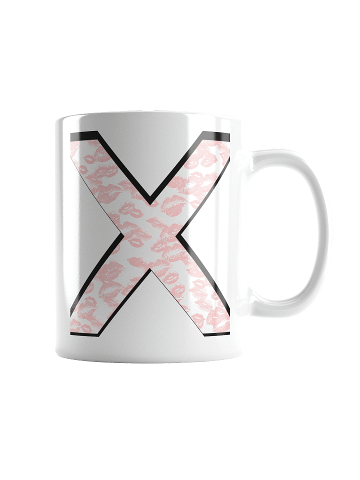 White X Pink Lipstick Kisses | Glossy White Mug product image (1)