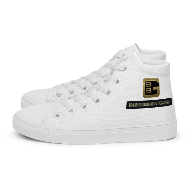 Blessed by God White High Tops V2 product image (1)