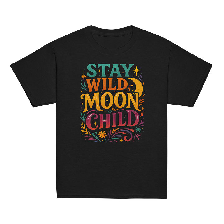 Stay Wild Moon Child Youth Tee – Cosmic T-Shirt for Kids product image (10)