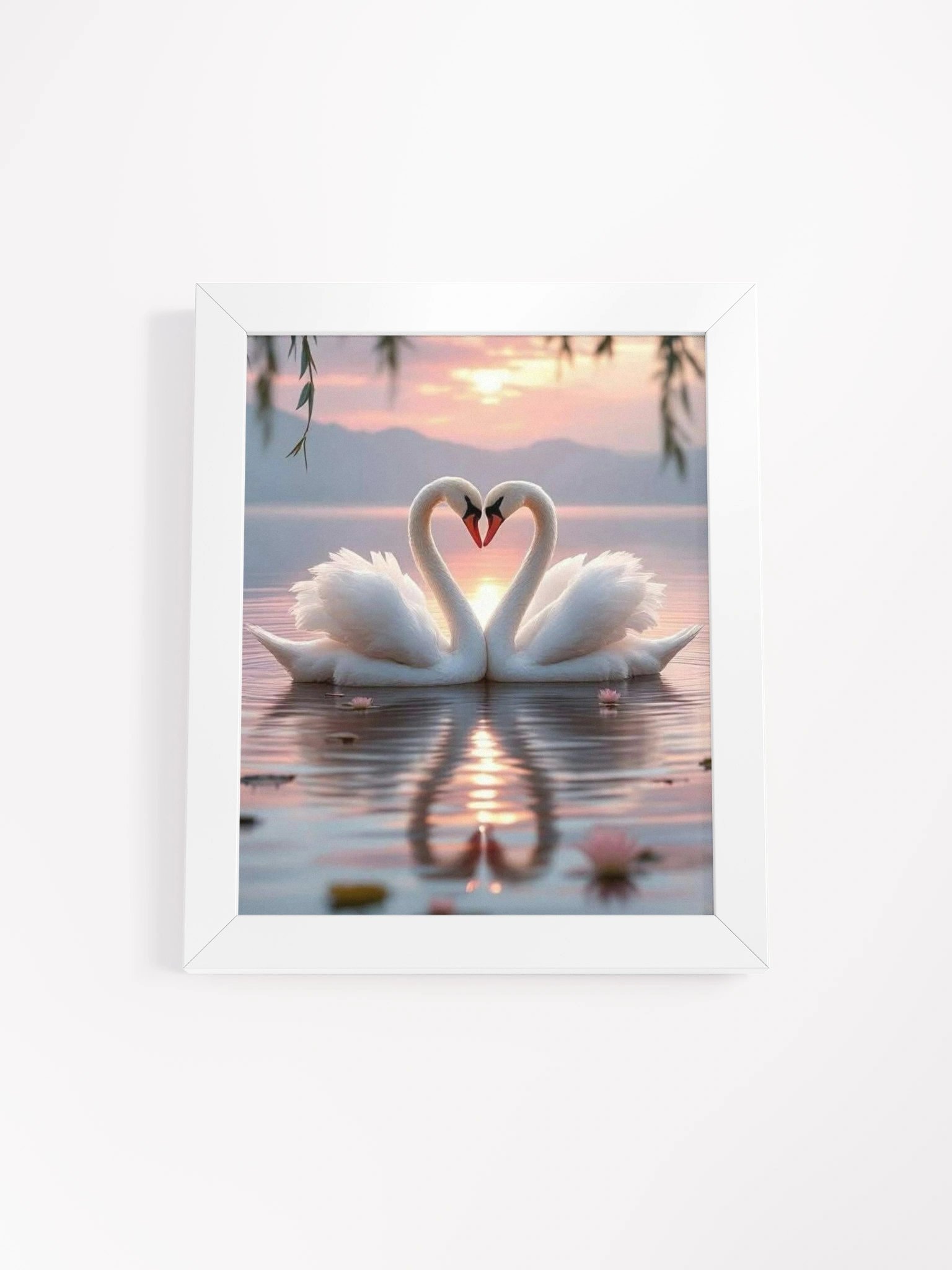 Swan Serenade Heart Framed Poster product image (1)