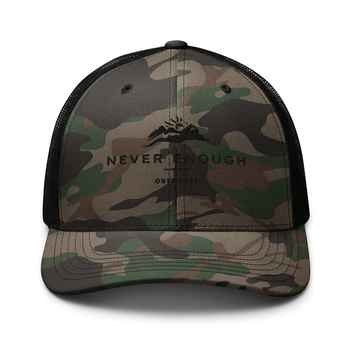 Never Enough Logo Camo Trucker Hat product image (1)