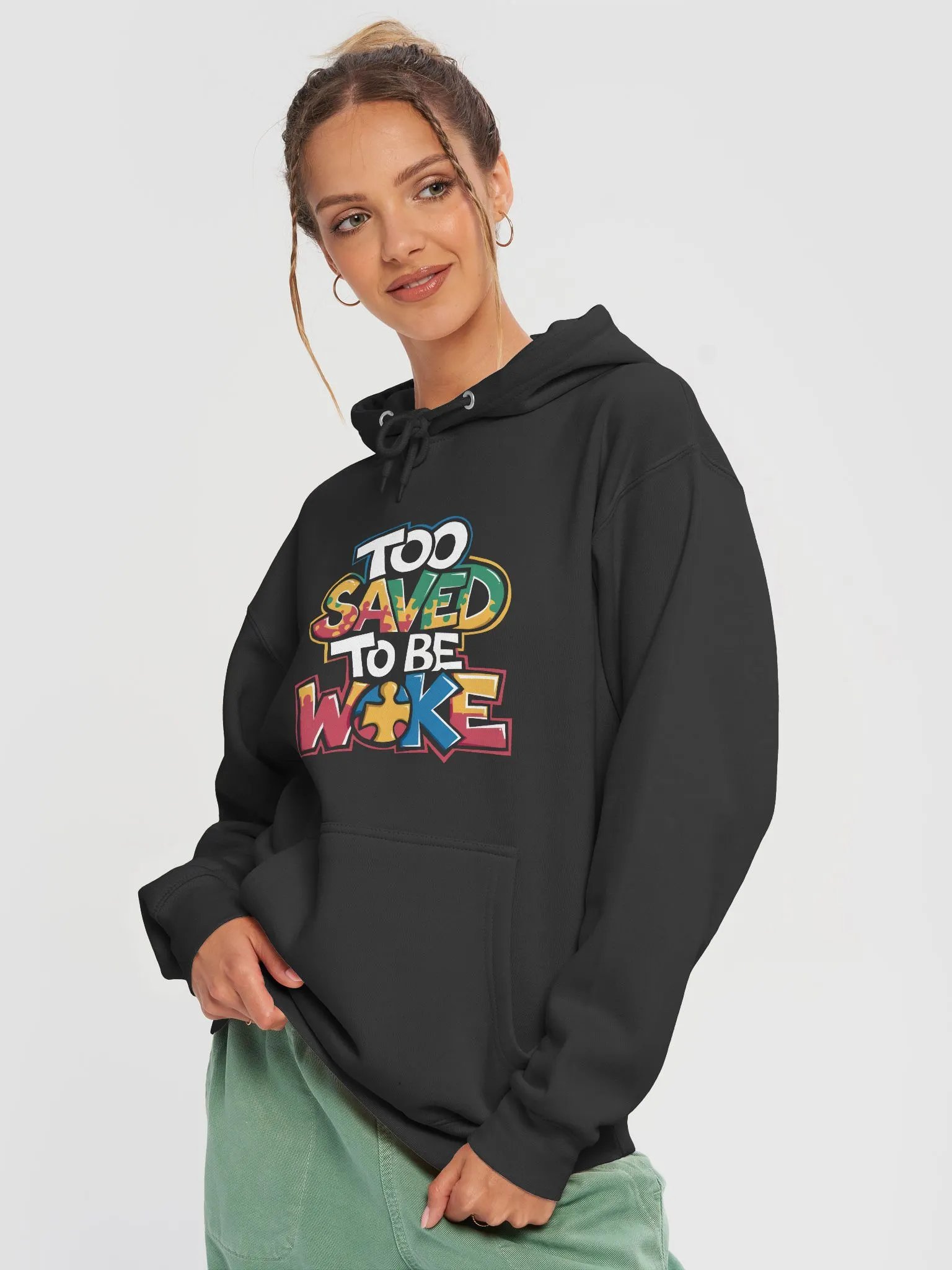 Too Saved To Be Woke Puzzle Hoodie product image (13)