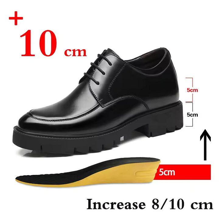 Men's Genuine Leather Elevator Sneakers – Height Increasing Dress Shoes with 8cm/10cm Platform Heels product image (1)