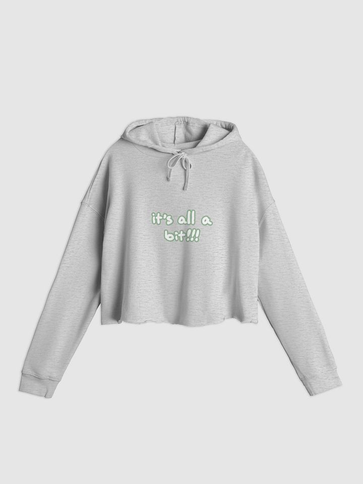 “It’s all a bit!!!” (sm. lined design, #96B697) lightweight cropped hoodie product image (5)