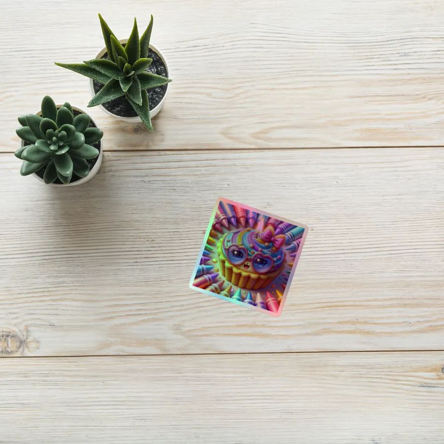 Whimsical Cupcake Holographic Sticker Set product image (8)