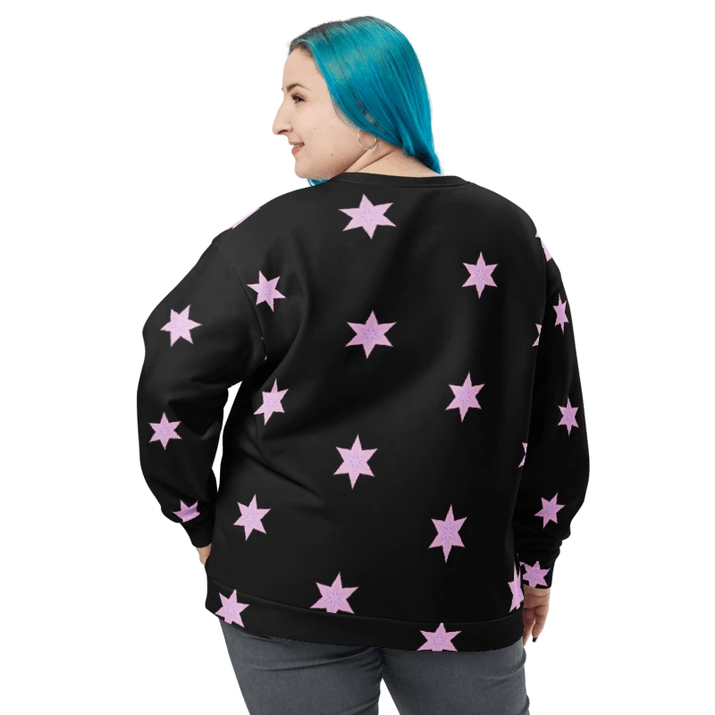 Abstract Repeating Pink Stars Unisex All Over Print Sweatshirt product image (5)