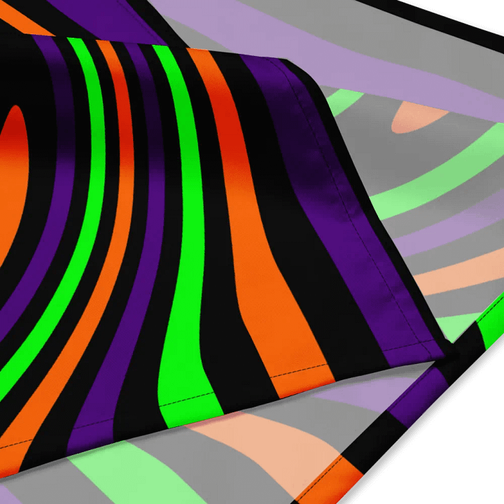 Retro Halloween Spirals Swirls Bandana, Black Orange Purple Green Twisted Accessory product image (3)