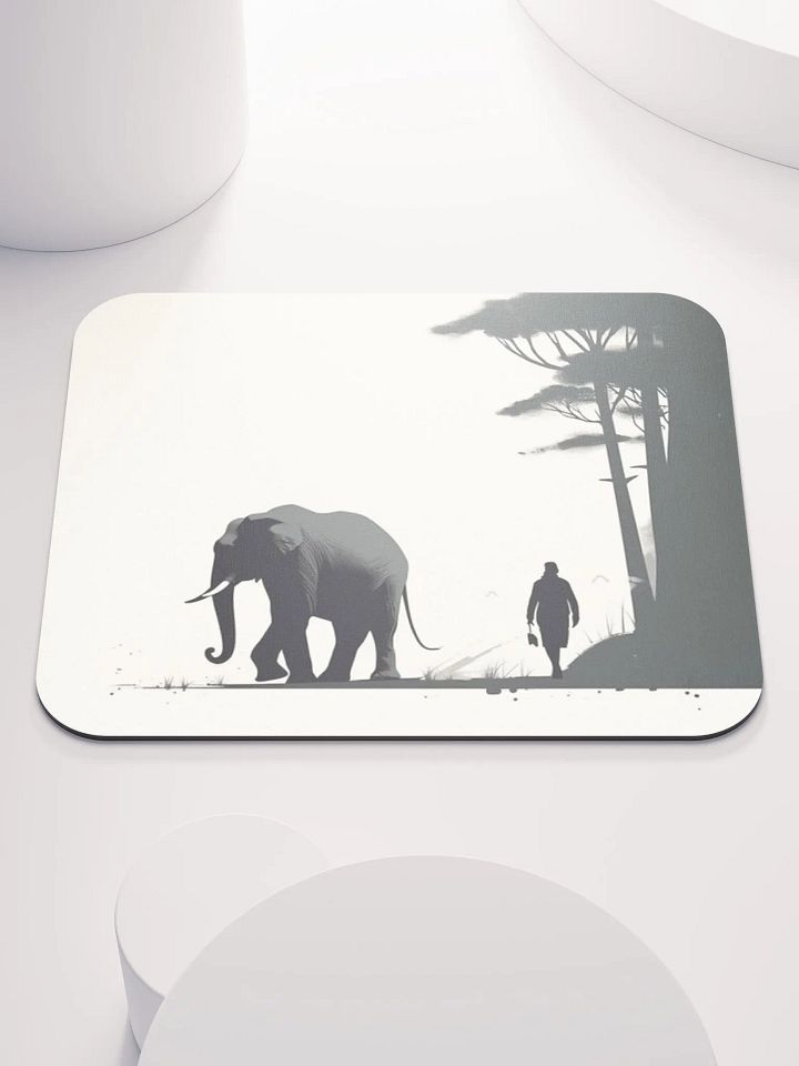 Monochrome Mousepad - Elephant & Handler product image (1)