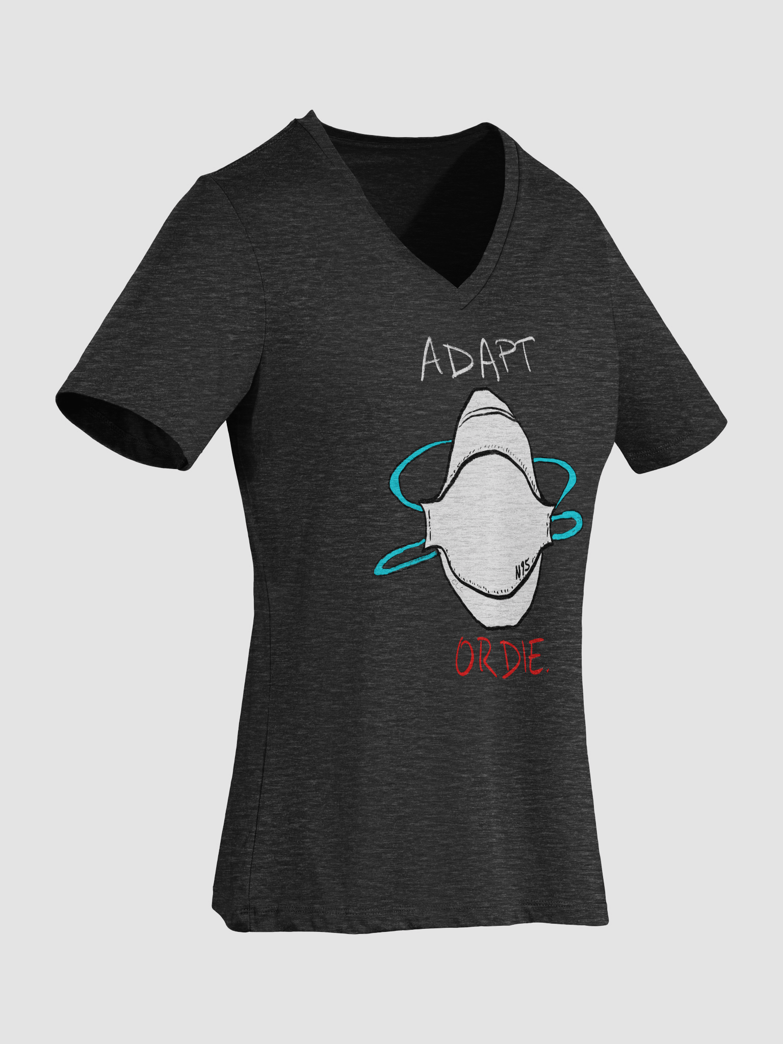 Adapt Or Die Relaxed V-Neck Tee product image (32)