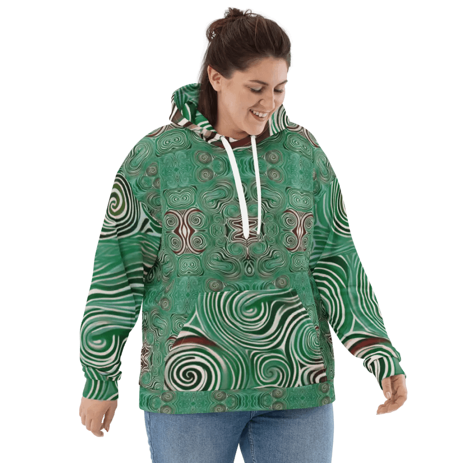 Funky Cool Green Liquid Tie-Dye Hoodie product image (8)