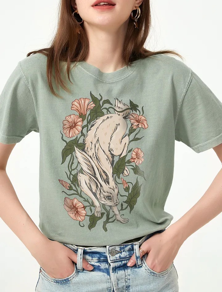 Goblincore and Cottagecore Shirts for Animal Lovers | Forest Hare Among Ivy Flowers Botanicals T-Shirt product image (1)
