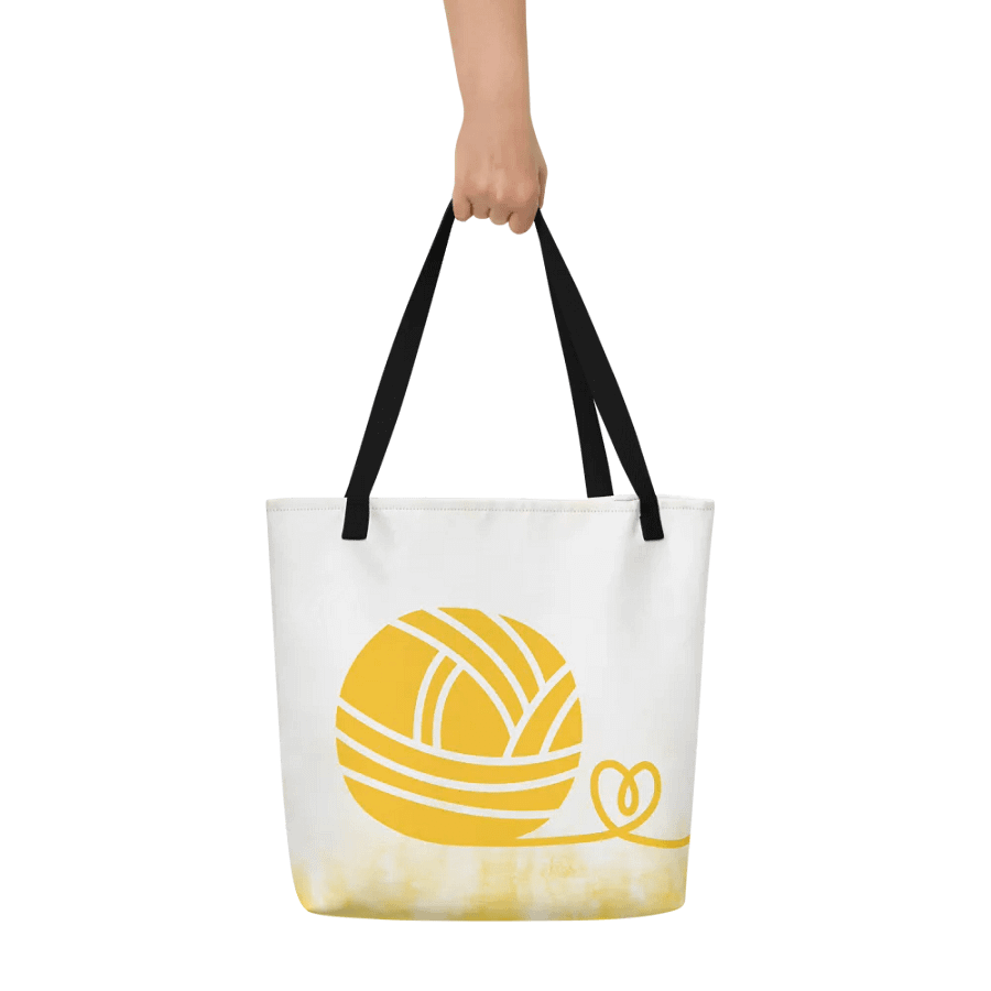 Yellow Knitting Tote Bag product image (7)