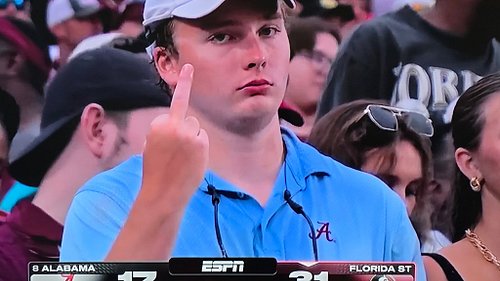 I THINK THIS ALABAMA FAN IS MAD MAD!!! LOL GO NOLES!!! ESPN Alabama Football Florida State University #GoNoles