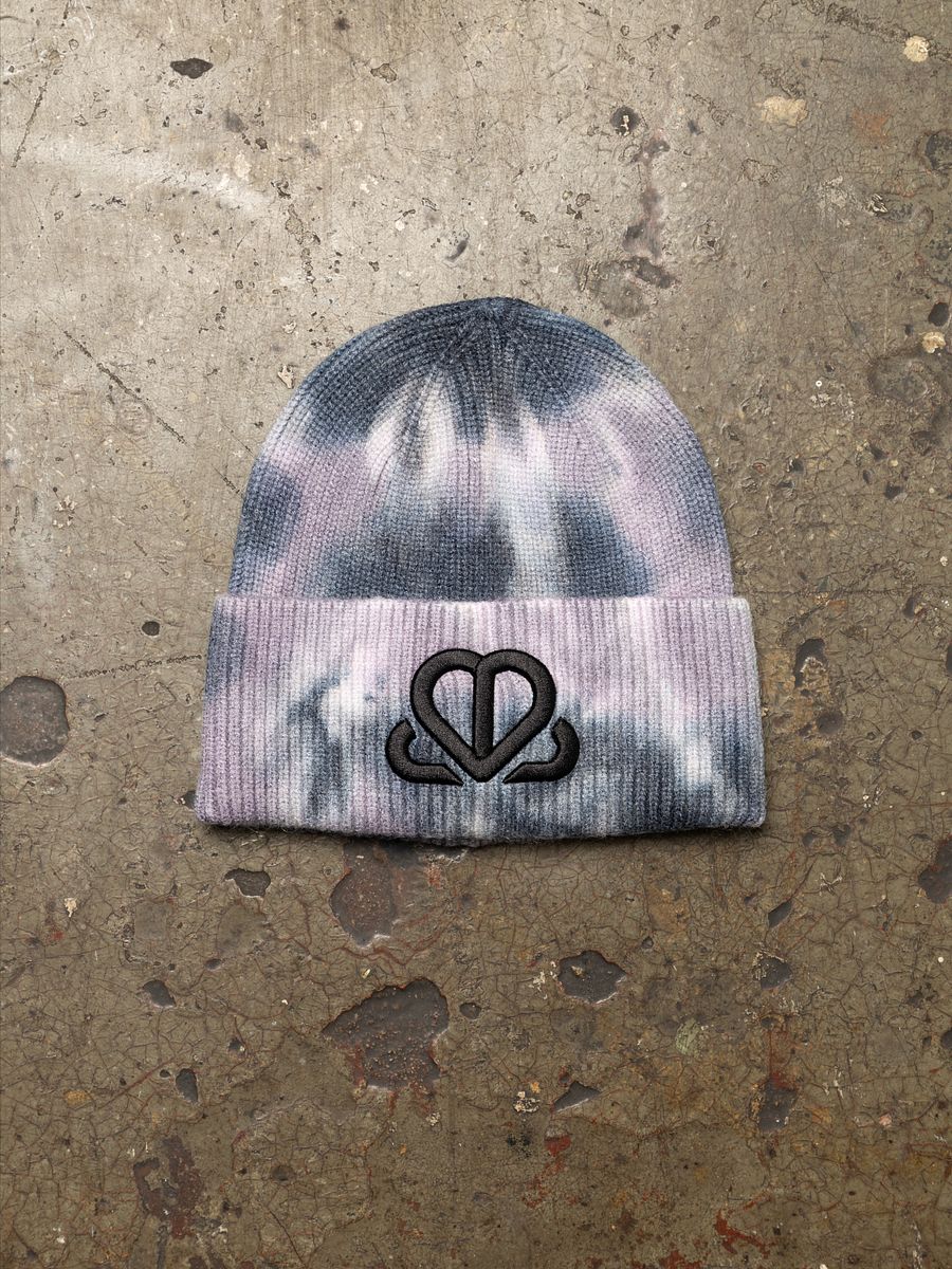 Cotton Candy Tie-Dye Heart Beanie product image (2)