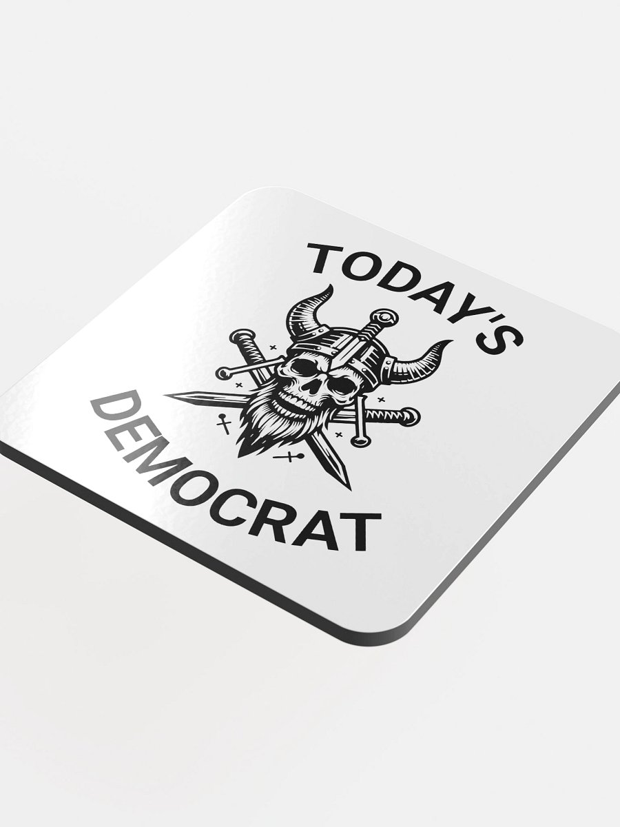 Today's Democrat Viking Skull Design Glossed cork coasters product image (4)