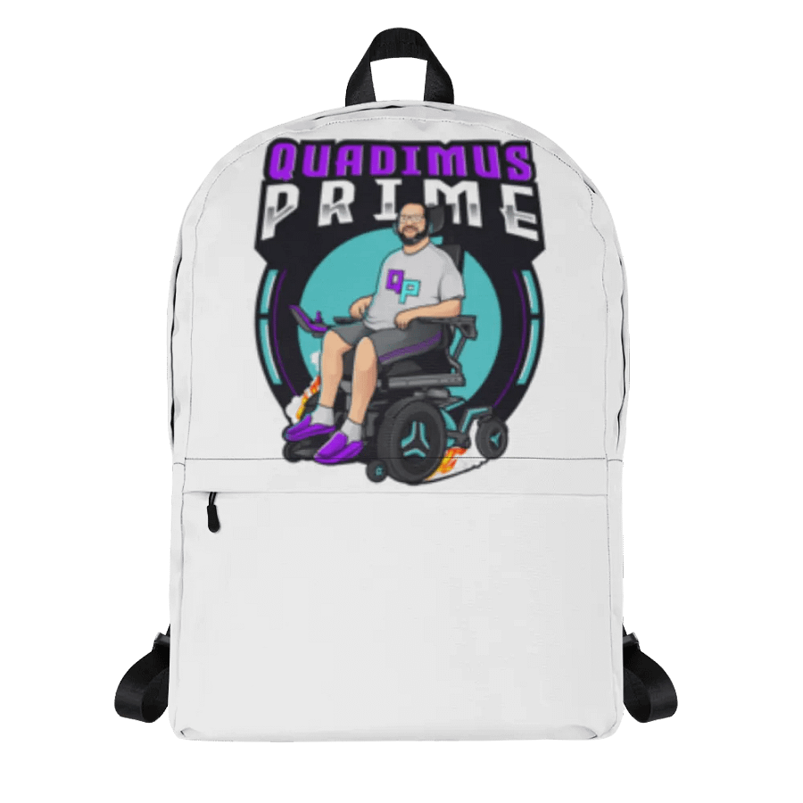 White Backpack with QUADimus Prime logo product image (4)