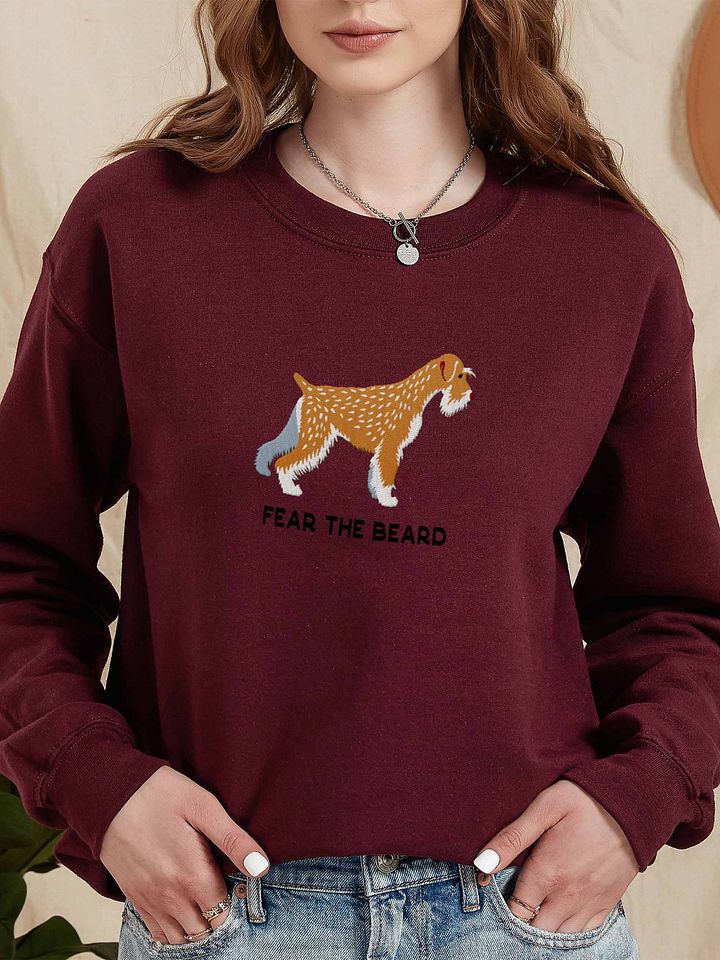 Fear the Beard Sweatshirt (Embroidered) of a Standard Schnauzer(Wheaten) product image (2)