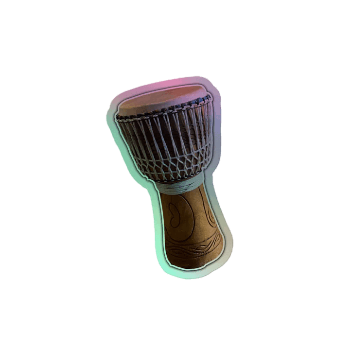 Glowing Rhythms: Illuminated Djembe Drum Sticker product image (2)