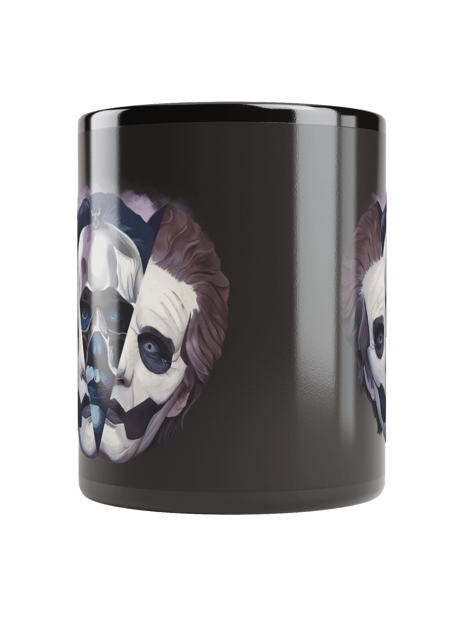 Symmetrical Fragmented Face Black Glossy Mug product image (10)