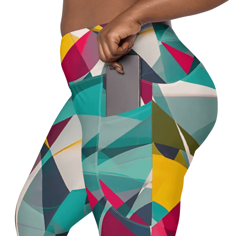 Abstract Lithographic Pattern Design Leggings with pockets - V9 product image (12)