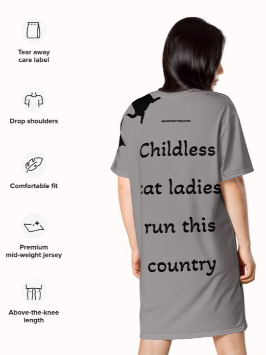 Childless Cat Ladies Run This Country Pumpkin T-Shirt Dress product image (5)