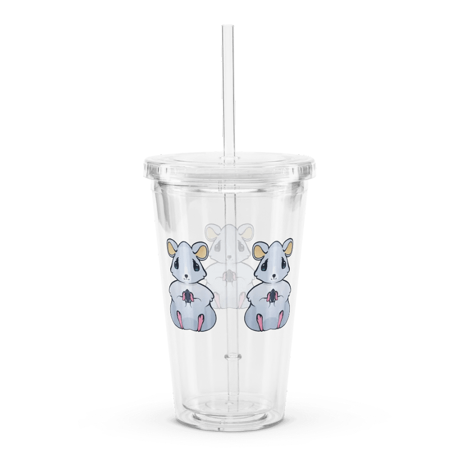 Hamster Holding A Seed Double Wall Clear Plastic Tumbler (16 oz) product image (2)