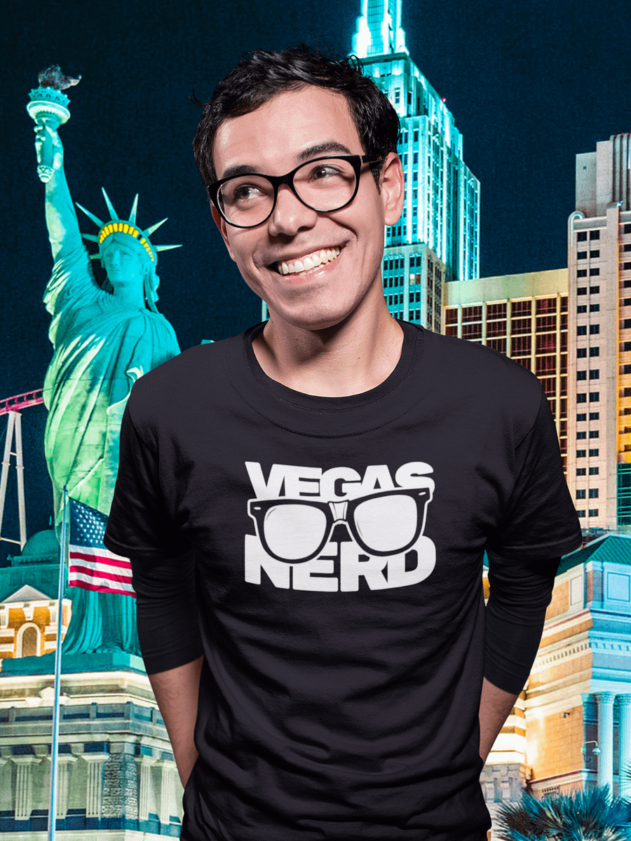 Vegas Nerd Unisex Black Cotton Tee product image (2)