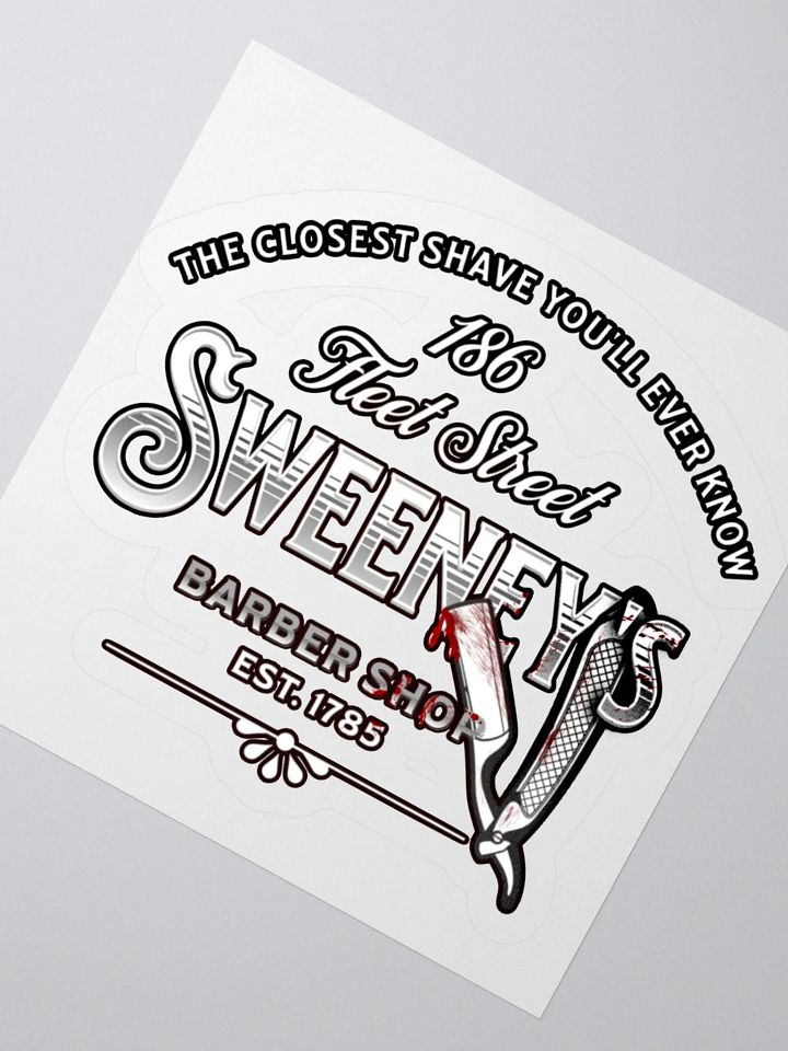 Sweeney Todd Barber Shop Stickers – Kiss-Cut Gothic Broadway Fan Art Decals product image (2)