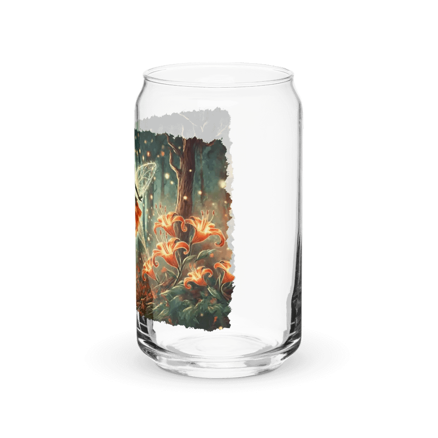Enchanted Orange Lily Fairy Glass with Optional Lid and Straw product image (39)