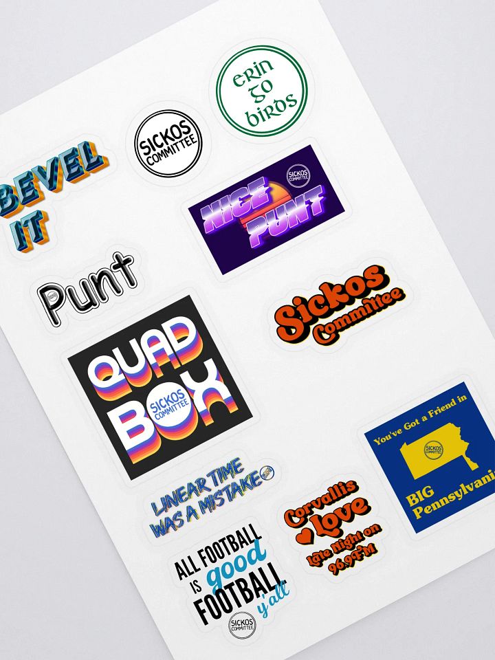 Sickos Committee Sticker Sheet (11 Stickers) product image (1)