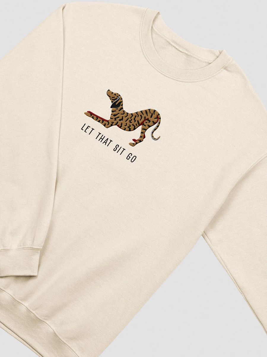 Let That Sit Go Sweatshirt (Embroidered) of a Plott Hound(Tan Brindle) product image (3)