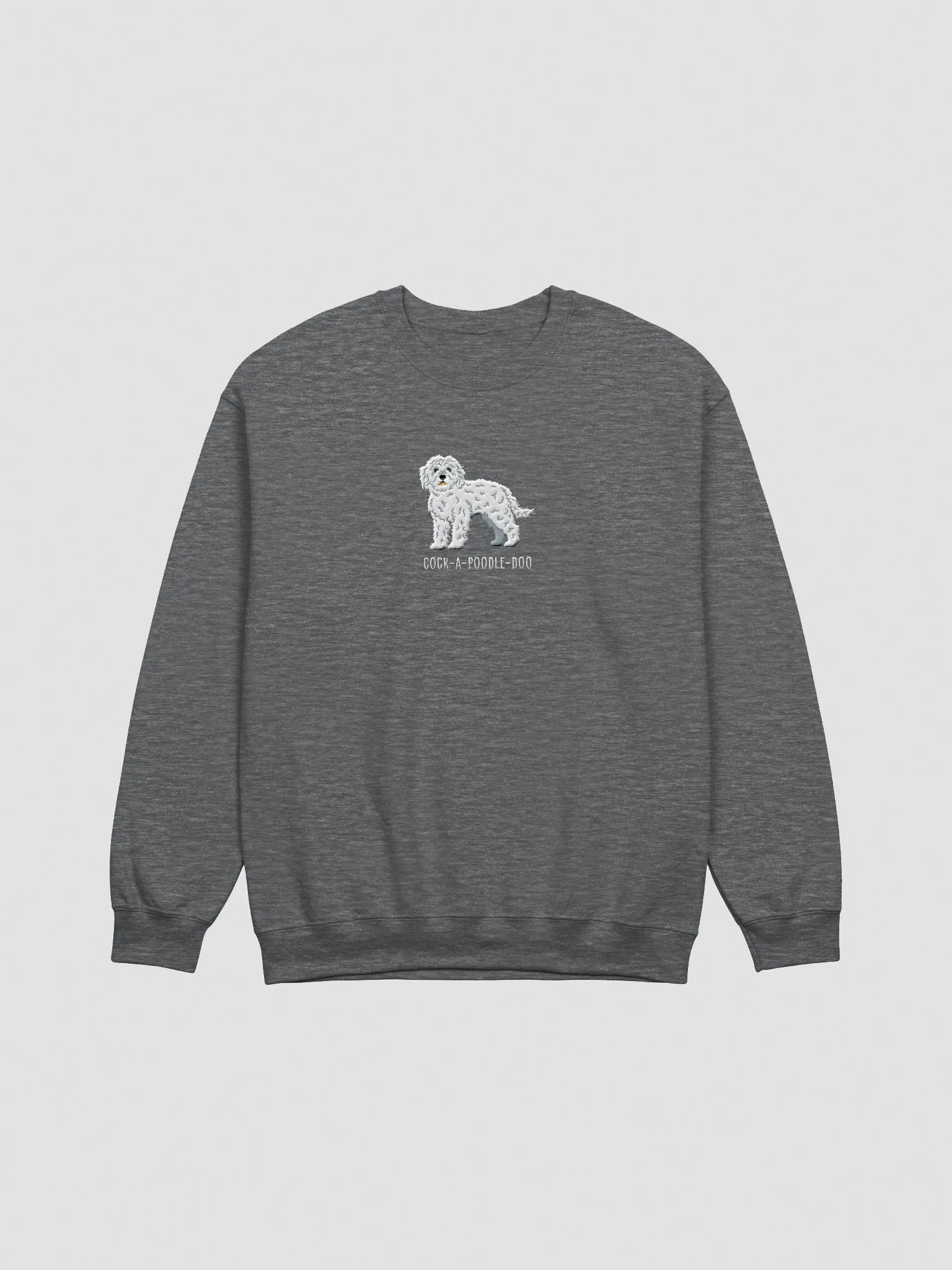 Cock-A-Poodle-Doo Sweatshirt (Embroidered) of a Cockapoo(White) product image (3)