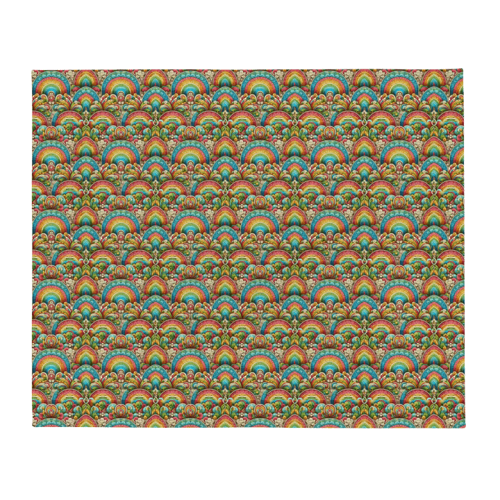 Rainbow Bright Colors Quilt Style Throw Blanket product image (2)