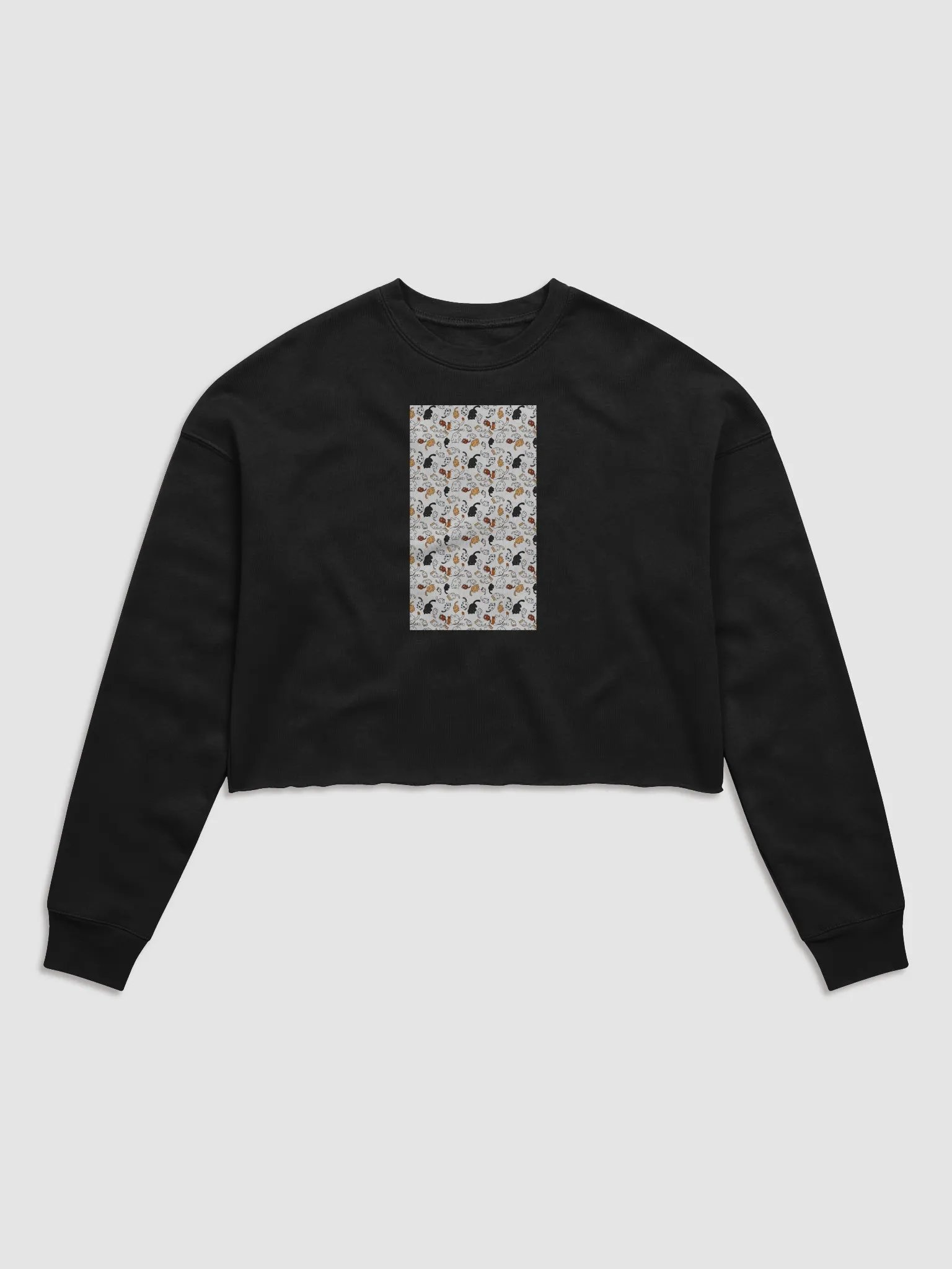 Cat Patern Cartoon Fleece Crop Sweatshirt product image (4)