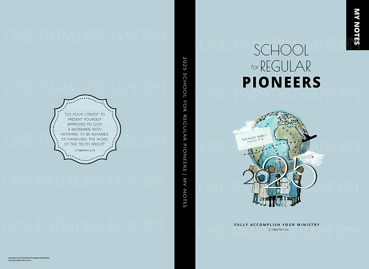 2025 PIONEER SCHOOL DIGITAL NOTEBOOK | VINTAGE GLOBE | REGULAR PIONEER SERVICE PDF EBOOK | DUSTY BLUE product image (1)