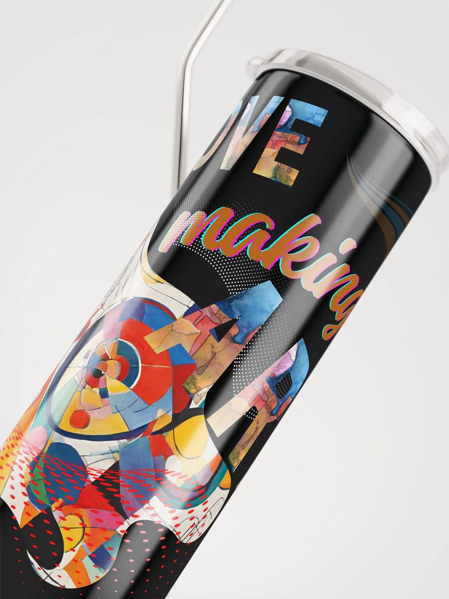 stainless steel tumbler kadinsky inspired design for the artist. 'Love making Art'  Perfect gift for  colleague, friend who loves arty things product image (5)