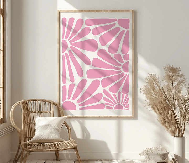 Soft Pink Wall Art Set of 2 Prints, Matisse Flower Print product image (2)