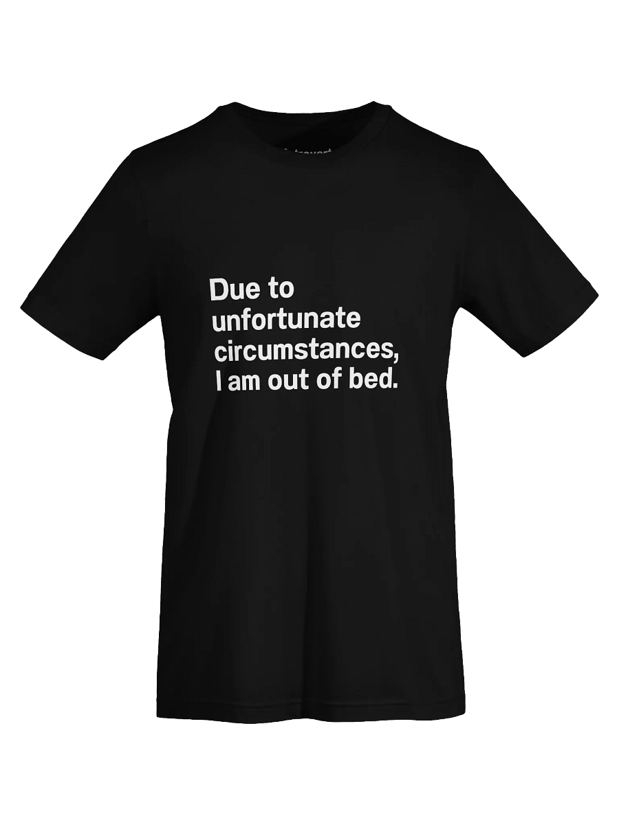 Due to unfortunate circumstances, I am out of bed. Unisex T-Shirt product image (69)