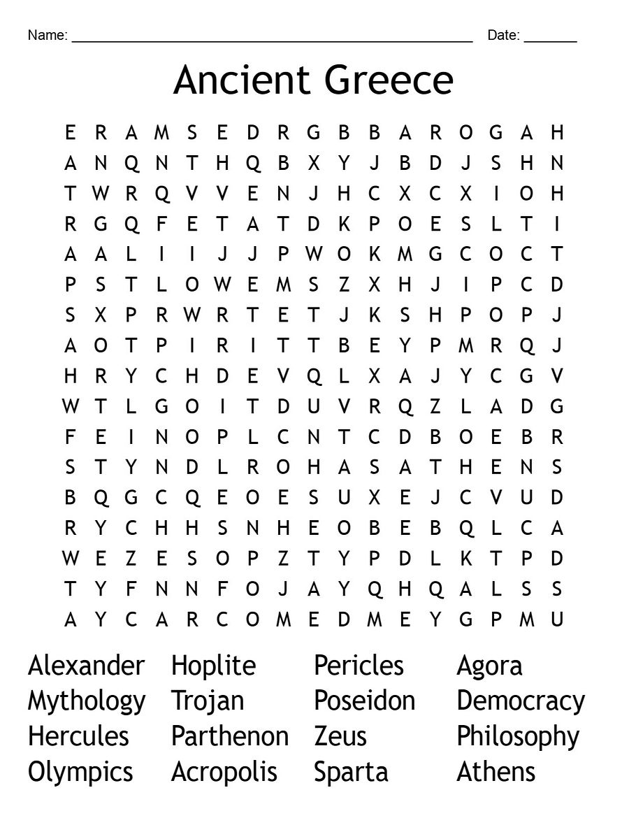 Printable Ancient Greece Word Search product image (2)