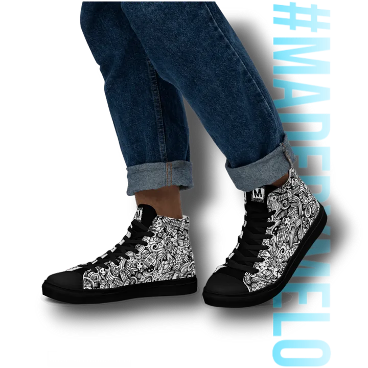 Dark Space Scribble - Men's High Tops | #MadeByMELO product image (2)