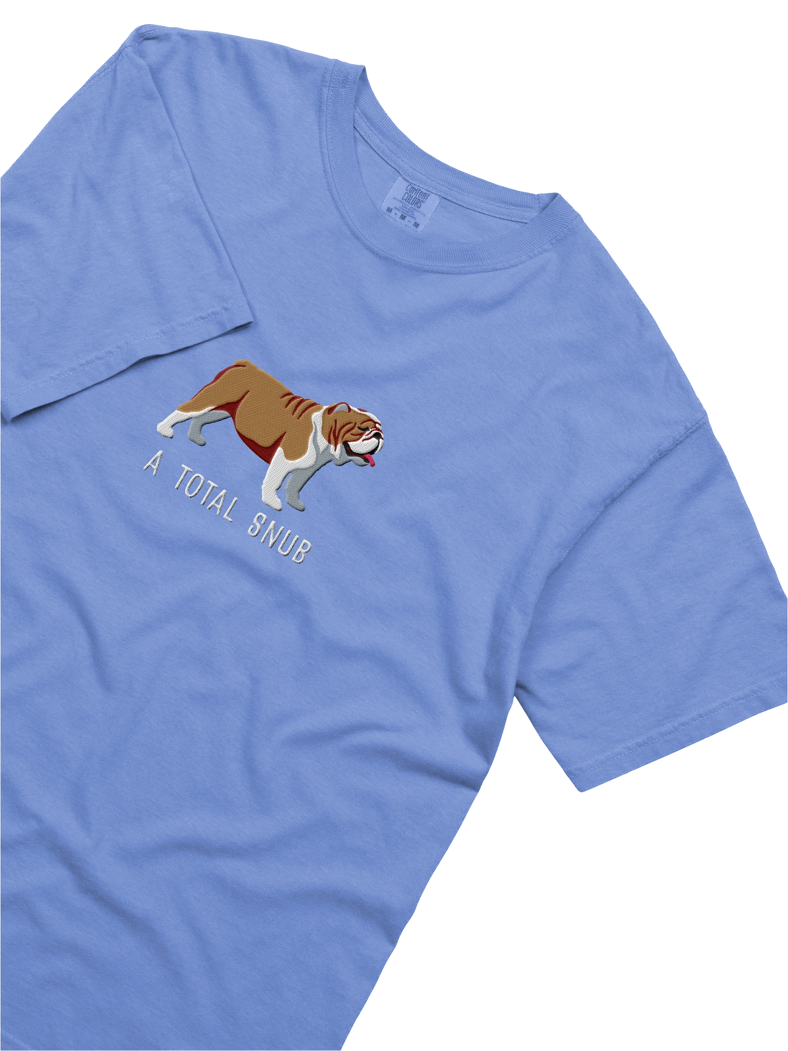 A Total Snub T-Shirt(Embroidered) of an English Bulldog(Tan & White) product image (35)