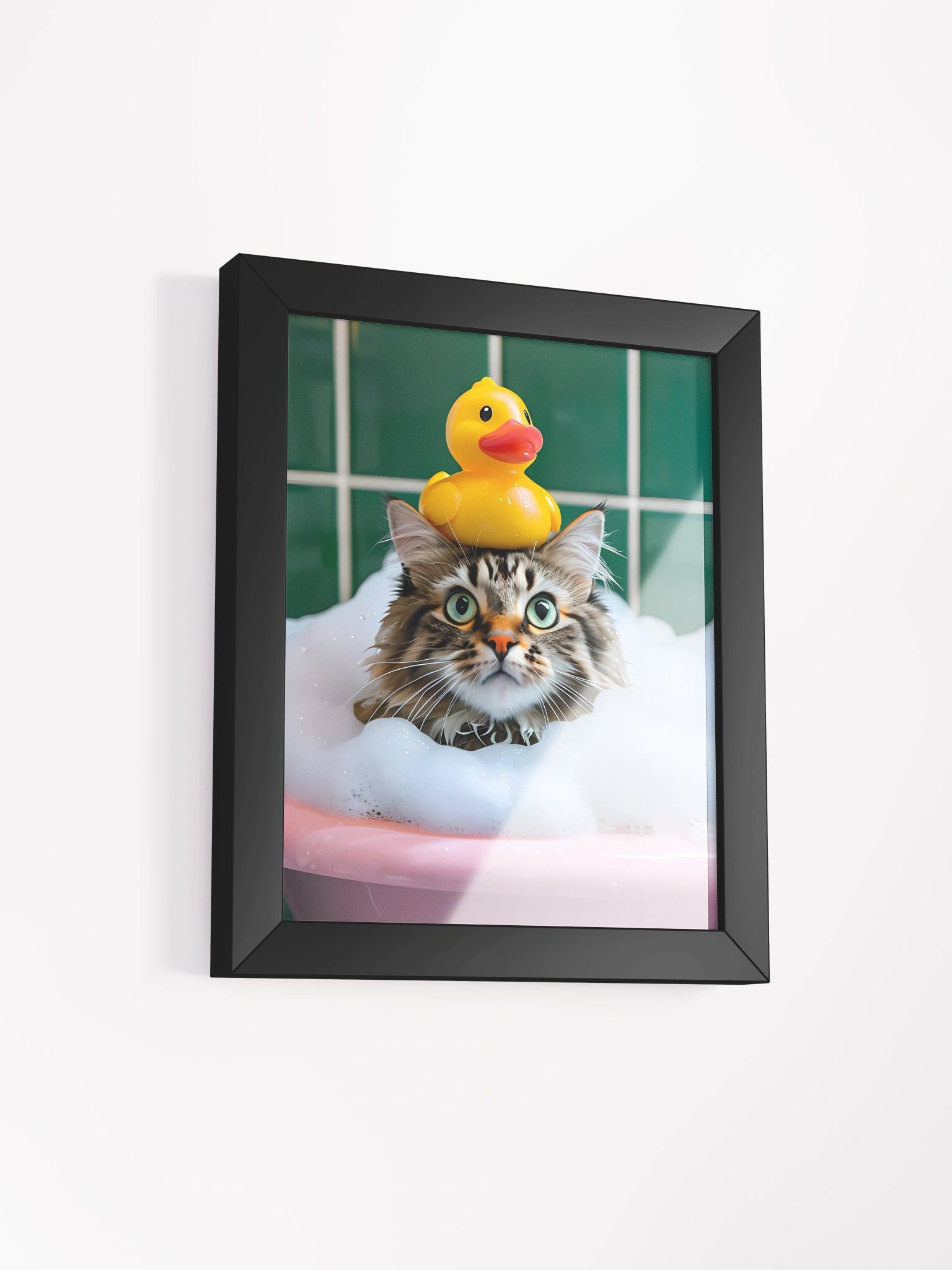 Surprised Cat in Bubble Bath Poster product image (3)