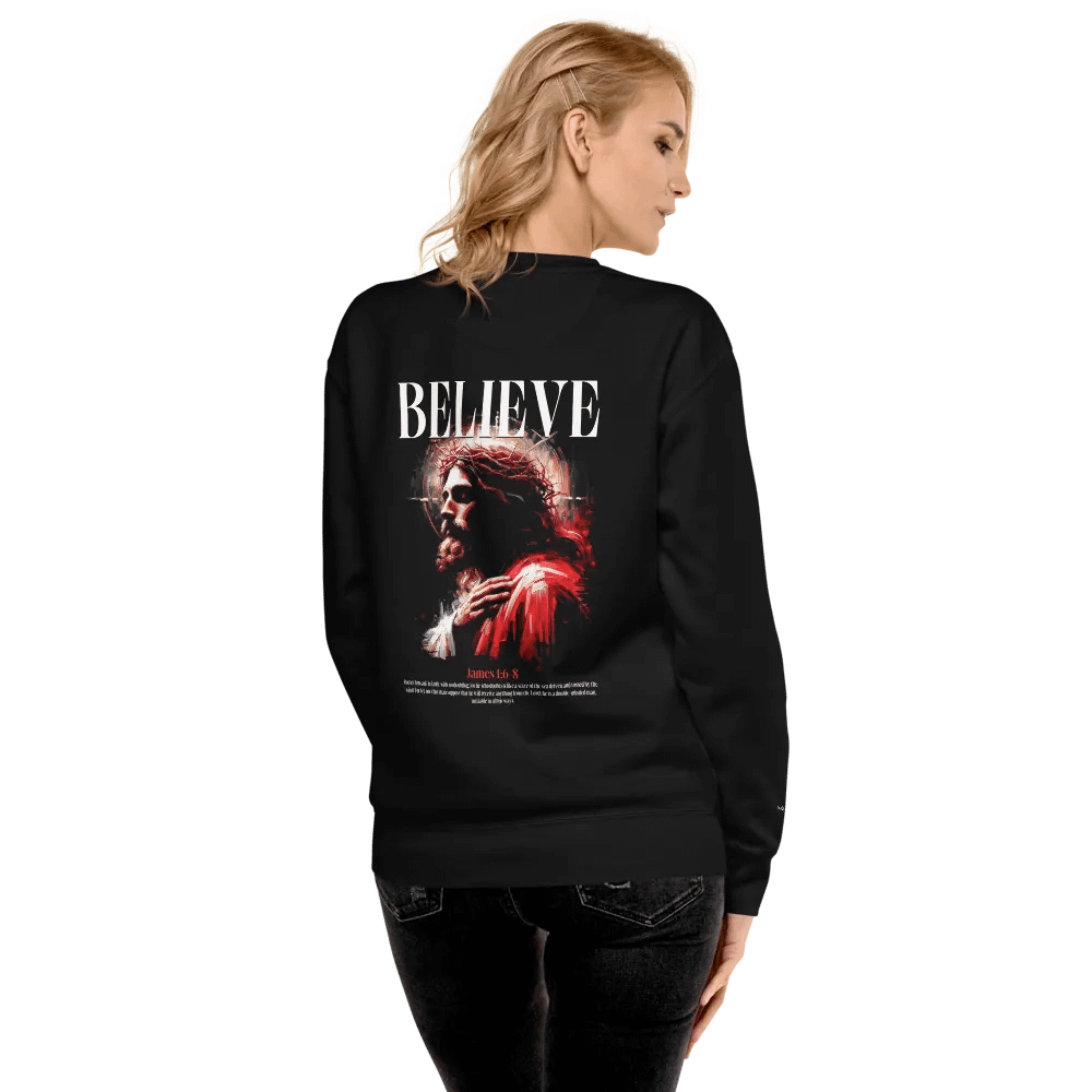 Believe Jesus Embroidered Sweatshirt product image (8)