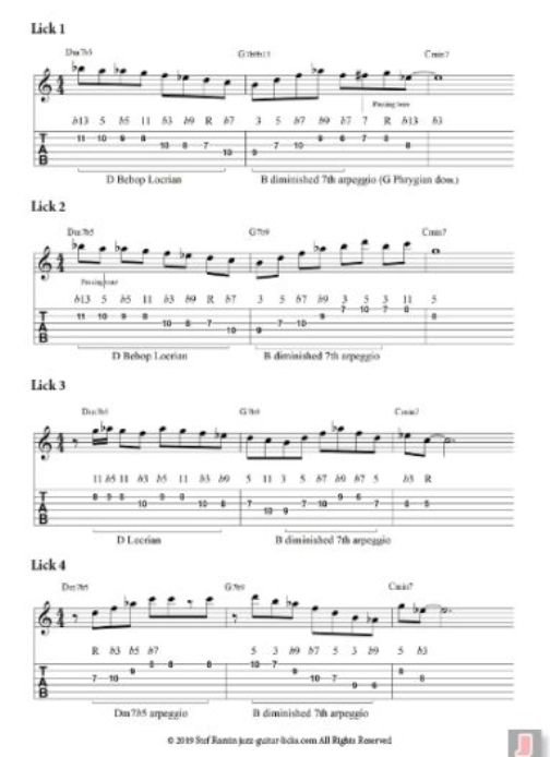 40 Minor 2 5 1 Jazz Guitar Licks - PDF Method product image (4)